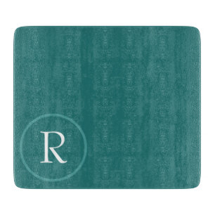 planche à découper monogramme vert et blanc modern