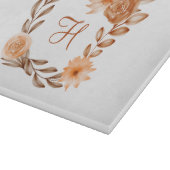 Planche À Découper Monogrammed Brown Peach Floral Autumn Fall Colors (Coin)