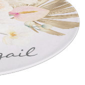 Planche À Découper Monogrammed Pretty Tropical Flower Bouquet Floral (Coin)