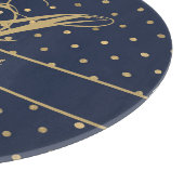 Planche À Découper Monorgam Navy Blue Gold Polkadot Newlywes Mariage (Coin)