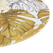 Planche À Découper Monstera Feuilles : Blanc doré (Coin)