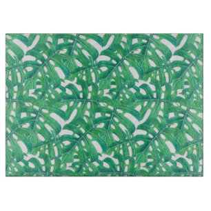Planche À Découper Monstère verte tropicale feuille motif