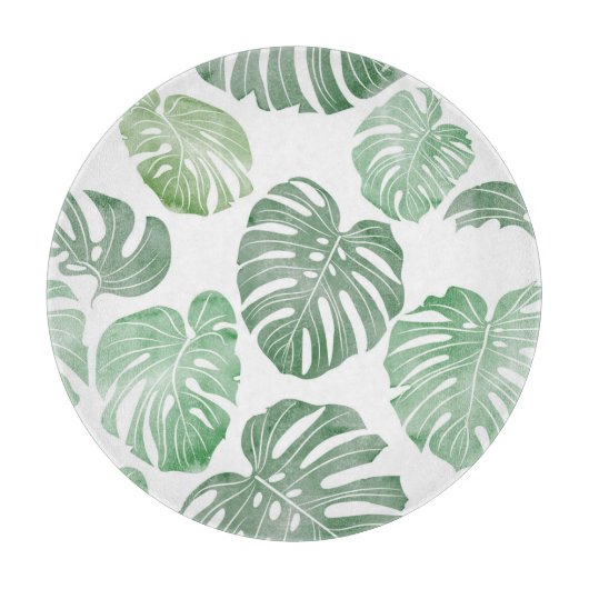 Planche À Découper Monstre aquarelle, papier peint tropical transpare (Devant)