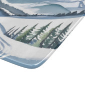 Planche À Découper Montagne de ski aquarelle (Coin)