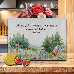 Planche À Découper Montagnes de fleurs sauvages 35e anniversaire de m