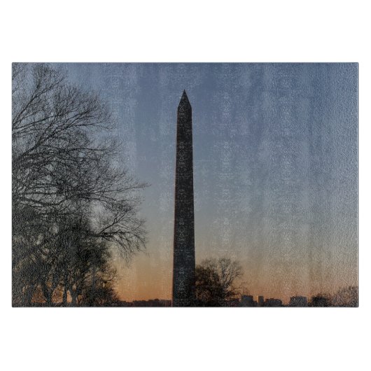 Planche À Découper Monument Washington au coucher du soleil à DC (Devant)