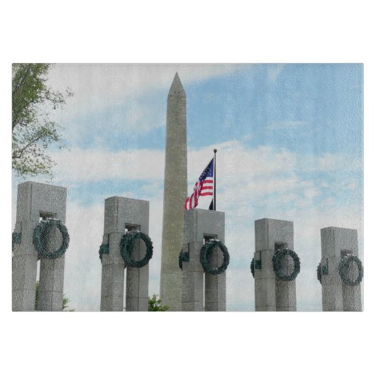 Planche À Découper Monument Washington et mémorial de la Seconde Guer (Devant)