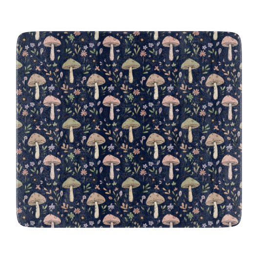 Planche À Découper Moody Dark Navy Fungi Dark Academia Kitchen Gift (Devant)