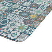 Planche À Découper Moroccan tile-orange et light turquoise (Coin)