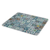 Planche À Découper Moroccan tile-orange et light turquoise (Coin)