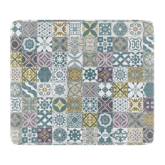 Planche À Découper Moroctile - pastel blue and gold (Devant)