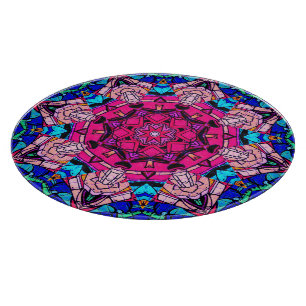 Planche À Découper Mosaic rose Mandala Floral Psychédélique Rétro