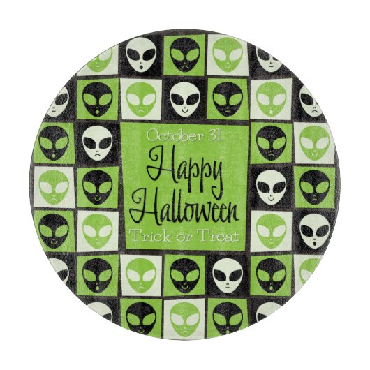 Planche À Découper Mosaïque alien d'Halloween (Devant)