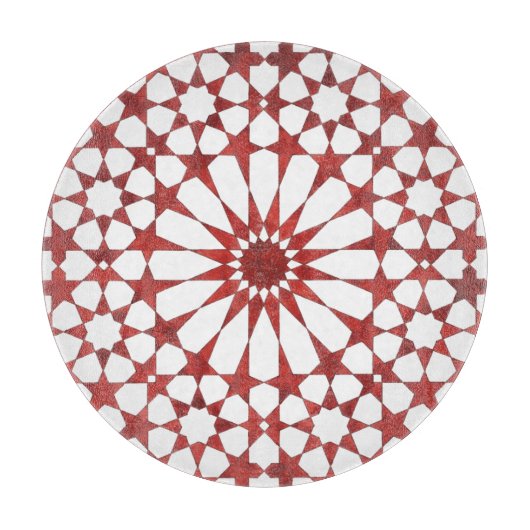 Planche À Découper Mosaïque andalouse rouge ALHAMBRA (Devant)