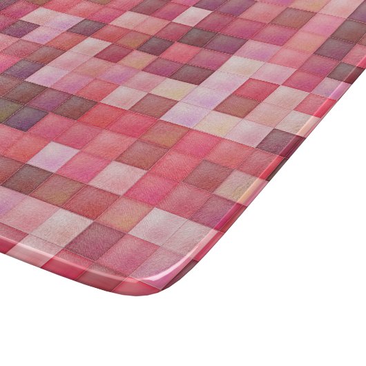 Planche À Découper Mosaïque Carré rose et violet (Coin)