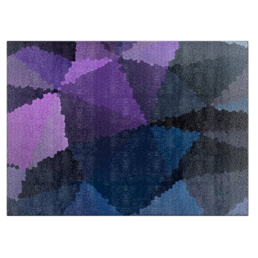 Planche À Découper Mosaïque en bleu et rose (Devant)