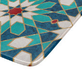 Planche À Découper Mosaïque marocaine de marbre blanc Turquoise bleu  (Coin)