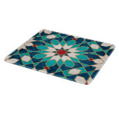 Planche À Découper Mosaïque marocaine de marbre blanc Turquoise bleu  (Coin)