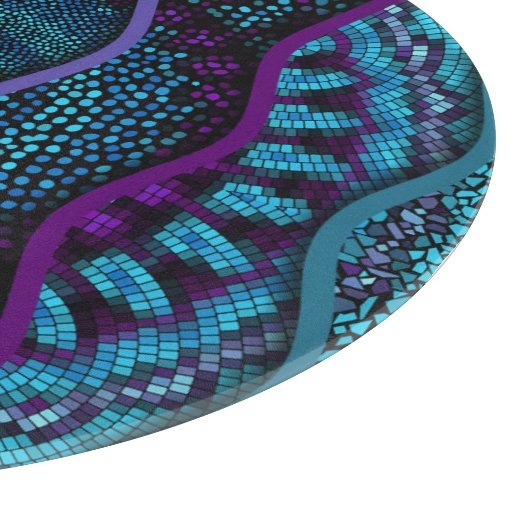 Planche À Découper Mosaïque ornée : Secours Vagues Texture. (Coin)