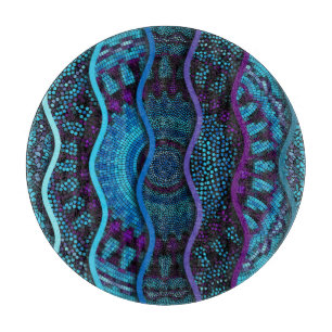 Planche À Découper Mosaïque ornée : Secours Vagues Texture.