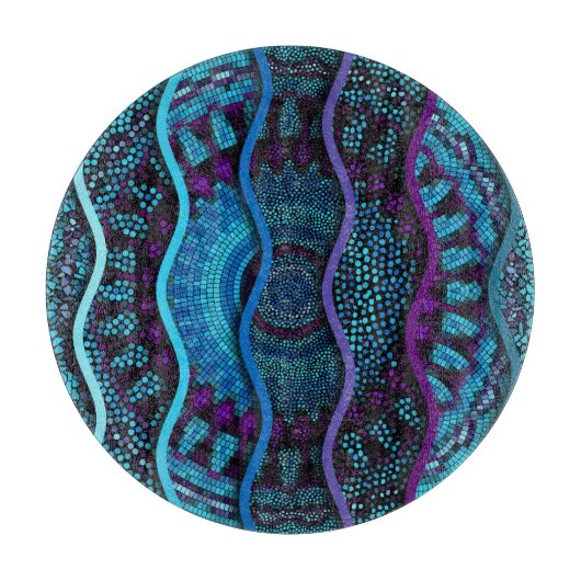 Planche À Découper Mosaïque ornée : Secours Vagues Texture. (Devant)