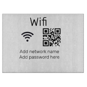 Planche À Découper Mot de passe Wifi signe ajouter code Q R ici détai