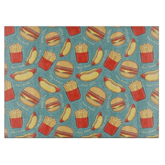 Planche À Découper Motif 3 d'aliments de préparation rapide (Devant)