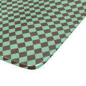 Planche À Découper Motif à carreaux diamant vert marron (Coin)