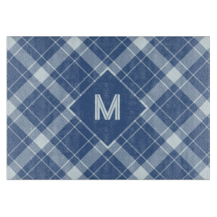 Planche À Découper Motif à carreaux / tartan à monogramme personnalis