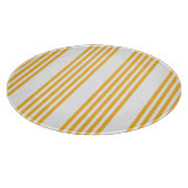 Planche À Découper Motif à cinq bandes jaune et blanc ensoleillé (Coin)