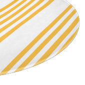 Planche À Découper Motif à cinq bandes jaune et blanc ensoleillé (Coin)