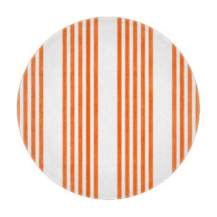 Planche À Découper Motif à cinq bandes orange et blanc