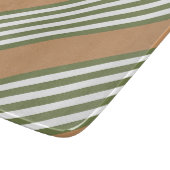 Planche À Découper Motif à cinq bandes vert olive et blanc avec bronz (Coin)