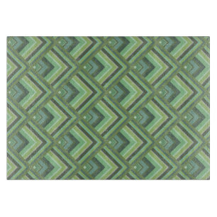 Planche À Découper Motif à échelle à rayures vert olive
