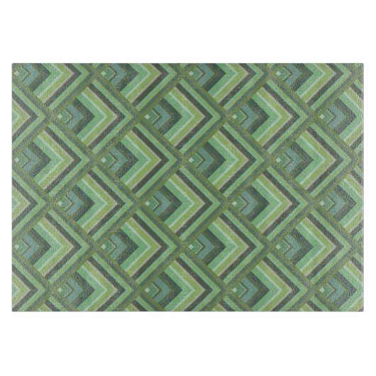 Planche À Découper Motif à échelle à rayures vert olive (Devant)