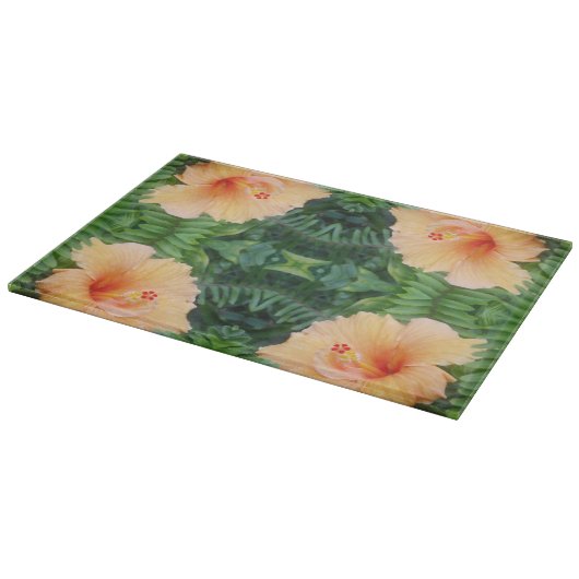 Planche À Découper Motif à fleurs d'Hibiscus orange (Coin)