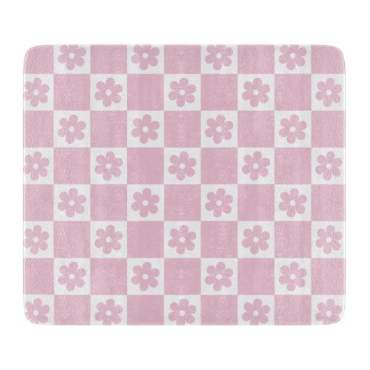 Planche À Découper Motif à fleurs roses (Devant)