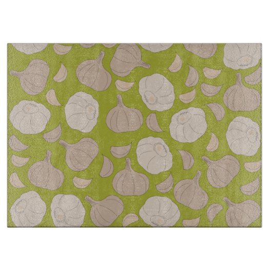 Planche À Découper Motif à l'ail - Cloches et ampoules à l'ail (Devant)