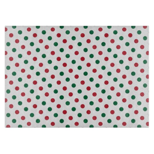 Planche À Découper Motif à points Polka de Noël rouge et vert (Devant)