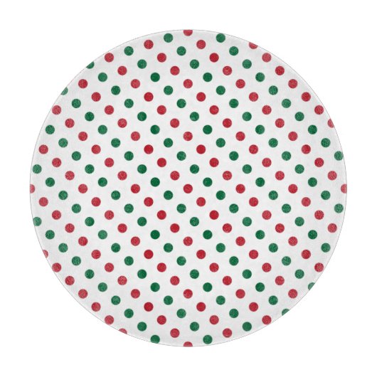 Planche À Découper Motif à points Polka de Noël rouge et vert (Devant)