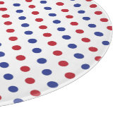 Planche À Découper Motif à points polka rouge, blanc et bleu (Coin)