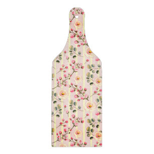 Planche À Découper Motif à rayures florales rose pâle
