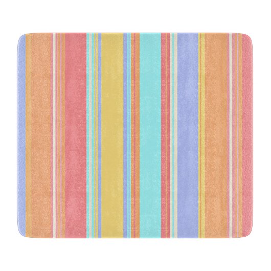 Planche À Découper Motif à rayures pastel (Devant)