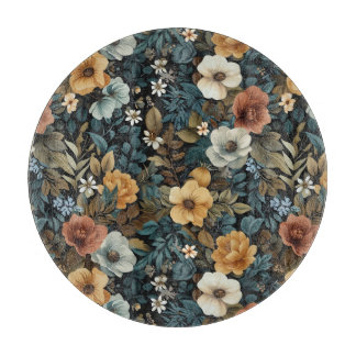 Planche À Découper Motif à répétition fleuri multicolore