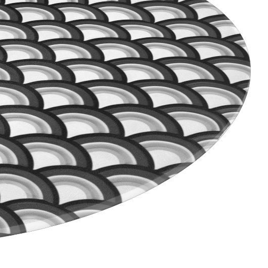 Planche À Découper Motif à vagues Art déco - noir et blanc (Coin)