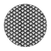 Planche À Découper Motif à vagues Art déco - noir et blanc (Devant)