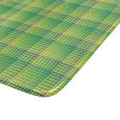 Planche À Découper Motif Abstrait à Damier Vert Bleu (Coin)