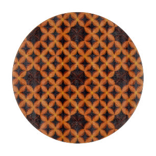 Planche À Découper Motif abstrait avec des pétales géométriques orang