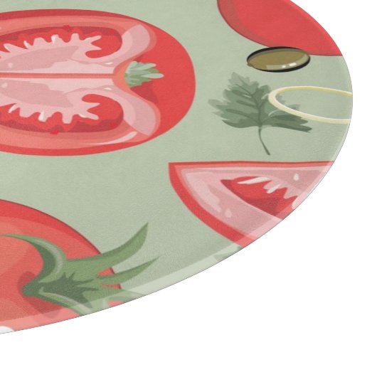 Planche À Découper Motif abstrait avec la tomate (Coin)