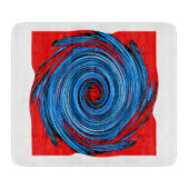 Planche À Découper Motif Abstrait Blue Red Swirl (Devant)